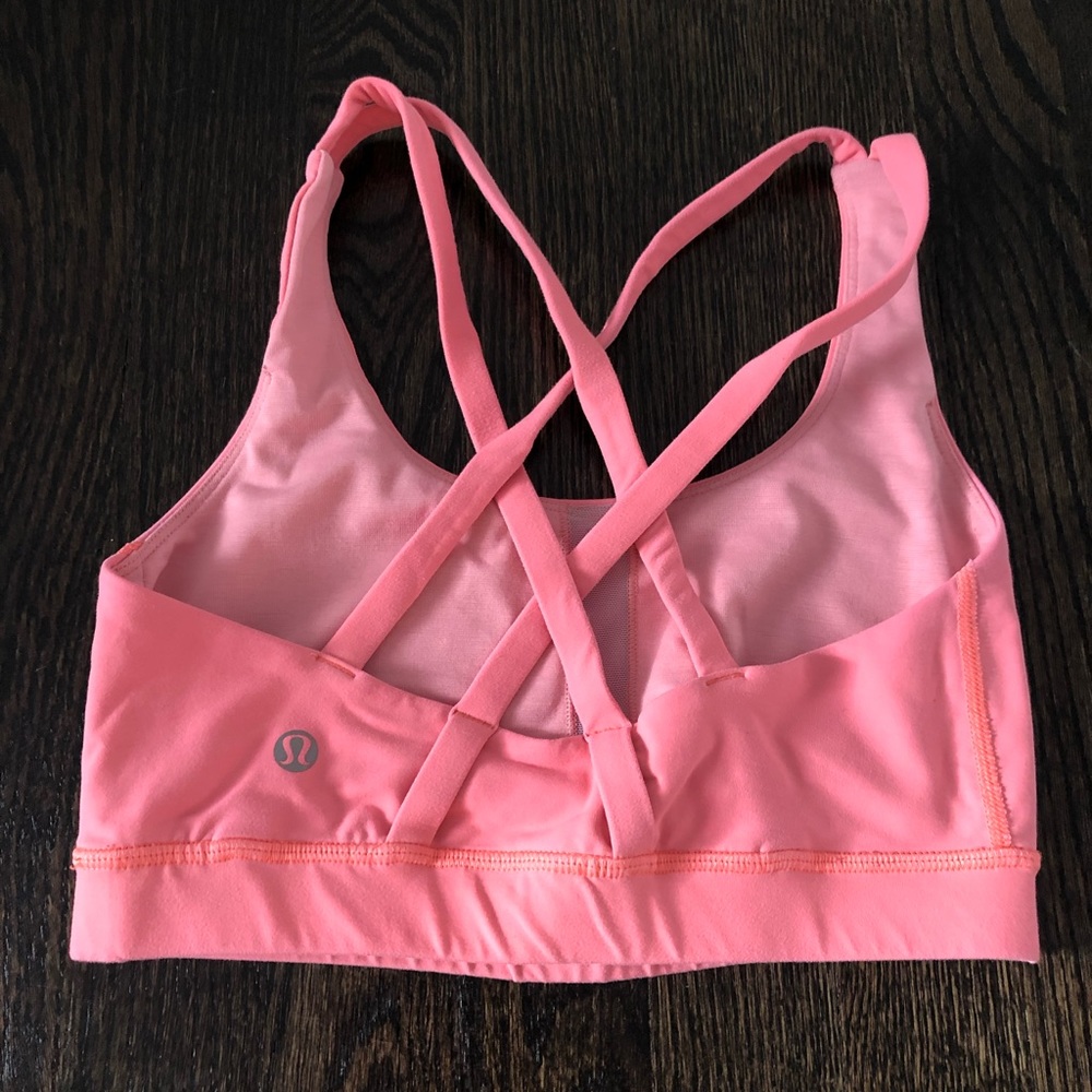 Peachy colored LuluLemon Sports Bra Top
